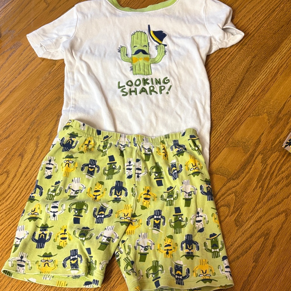 Gymboree Cactus Print Pajama Set - White and Yellow